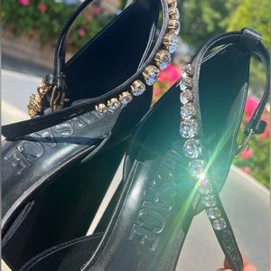 Versace Aevitas Medusa Platform Pumps Black Satin EU 40